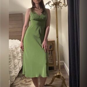 Jcrew NWT collection 100% silk Green Sleeveless Dress